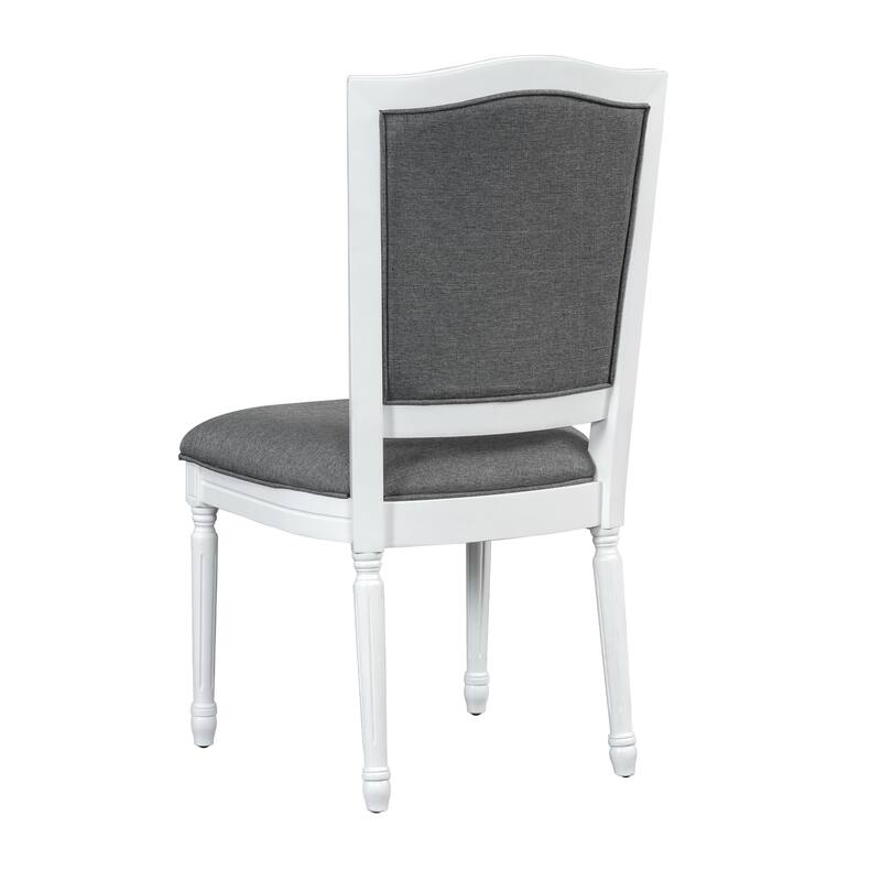 7 Pcs Dining Table Set, Solid Wood Table and Chairs Set with Extendable Dining Table, 2 Drawers and 6 Upholstered Chairs