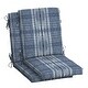 preview thumbnail 10 of 8, Arden Selections Outdoor Dining Chair Cushion 2 Count - Blue Shibori Stripe