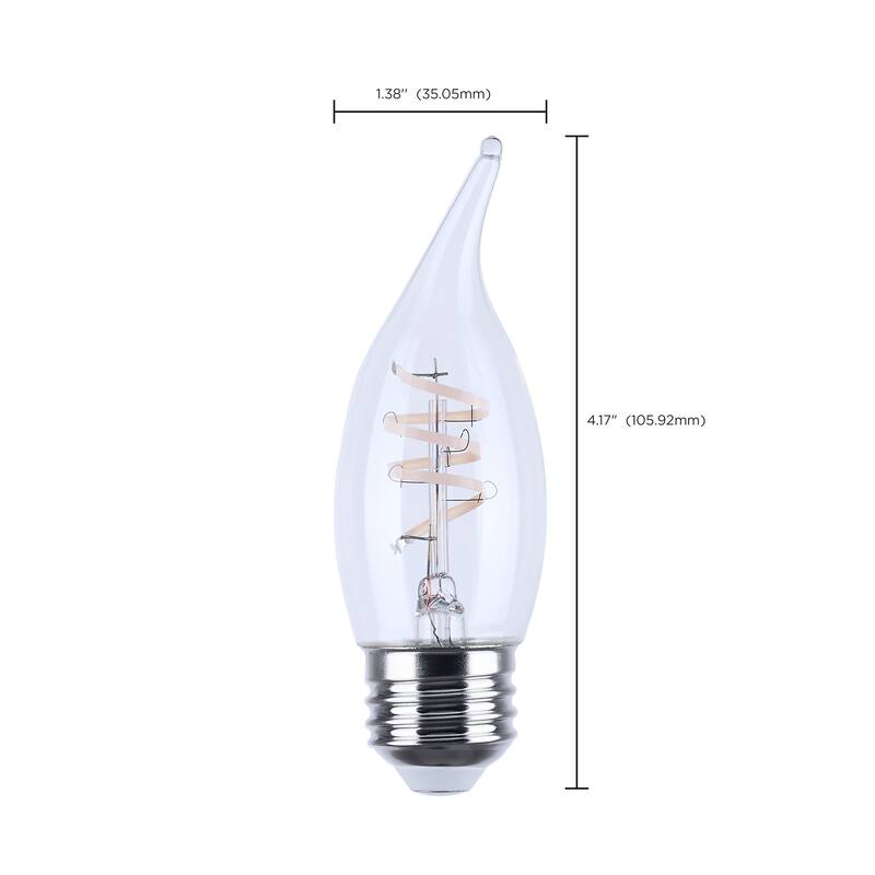 4 Watt CA11 LED Reminiscent Flex Gray Coil Filament E26 2700K 120V - Clear