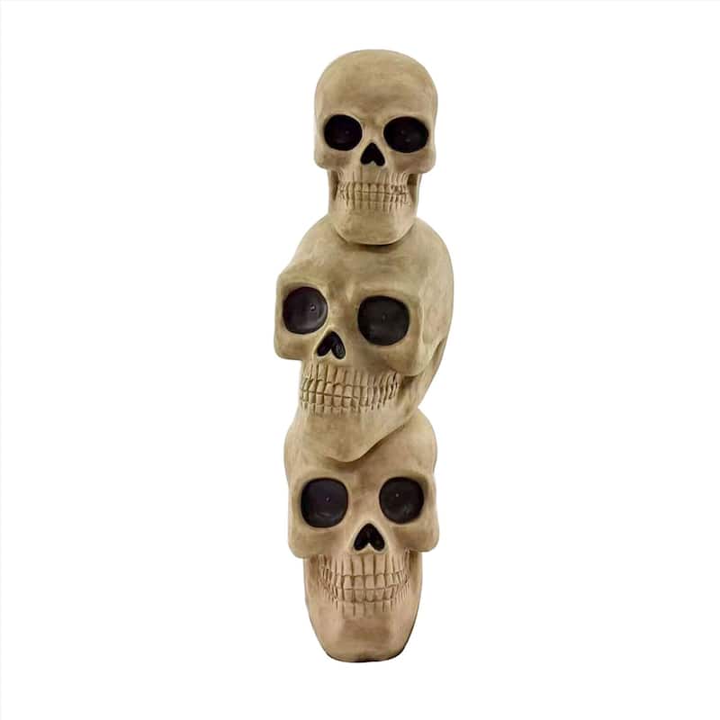 Haunted Hill Farm 37-in. Skull Stack Statue with LED Eyes