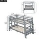 preview thumbnail 5 of 6, Grey Twin Over Twin Bunk Bed with Ladder, Storage Shelves, Pine Frame