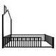 preview thumbnail 9 of 8, Twin Size Metal House Platform Bed with Guardrail and Chimney