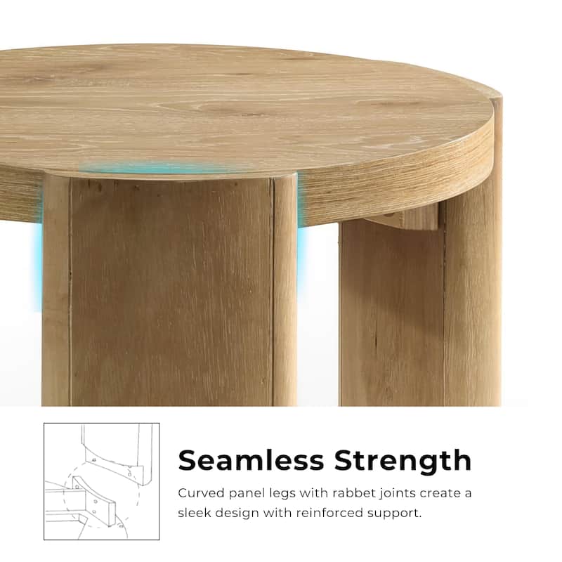 Furniture of America Minst Modern 2-Piece Wood Round Coffee Table Set
