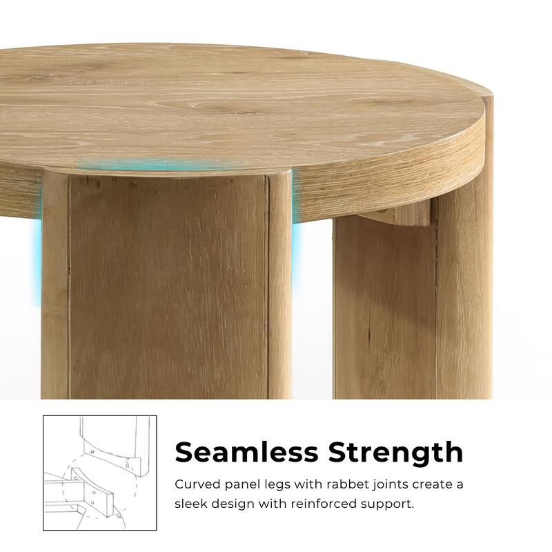 Furniture of America Minst Modern Wood Round End Table