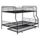 preview thumbnail 19 of 24, Full XL Over Queen Metal Bunk Bed w/Trundle, Safety Guardrails&Ladder