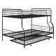 preview thumbnail 12 of 12, Full XL Over Queen Metal Bunk Bed with Twin Size Trundle, Black