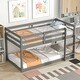 preview thumbnail 32 of 33, Twin Size Wood Loft Bed with Ladder and Fence for Kids, Boys and Girls