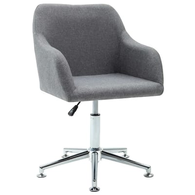 vidaXL Dining Chair 360 Degrees Swivel Accent Desk Chair with Arms Fabric - 21.7" x 20.9" x (30.7"-36.2")