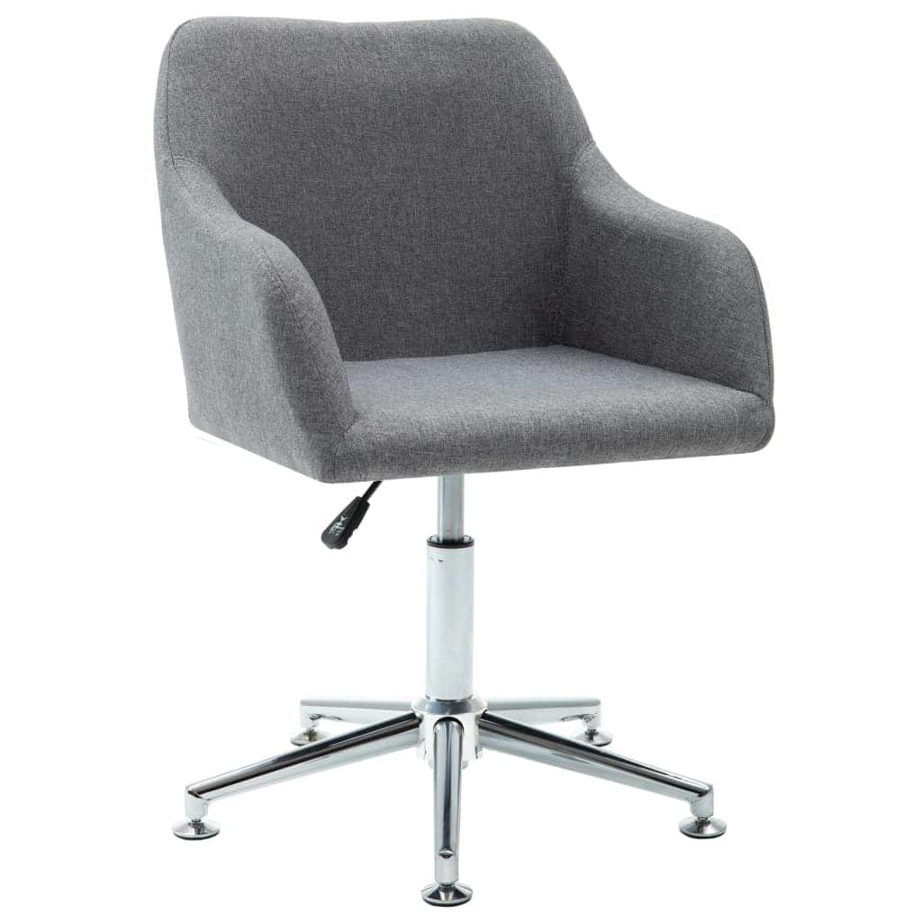 vidaXL Dining Chair 360 Degrees Swivel Accent Desk Chair with Arms Fabric - 21.7" x 20.9" x (30.7"-36.2")