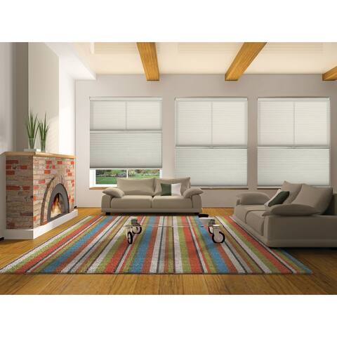 BlindsAvenue Cordless Day/Night Cellular Honeycomb Shade, 9/16" Single Cell, White Dove