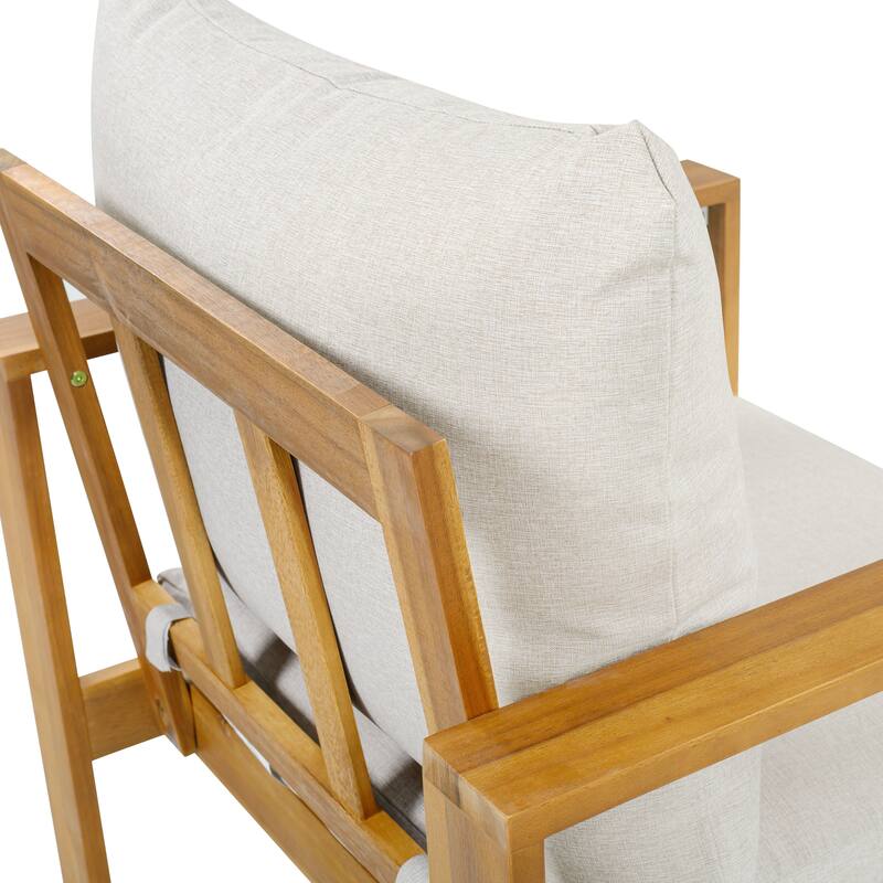 Christopher Knight Home - Mason Outdoor Patio Chair Set with Cushions and Acacia Wood Frame