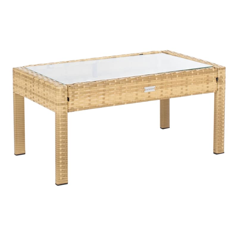 SAFAVIEH Outdoor Bassey 4-Piece Conversation Patio Set. - 39.78" x 24.18" x 32.37"