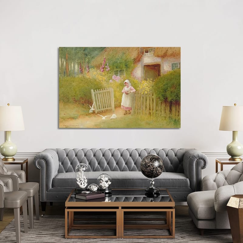 iCanvas "Feeding the Doves" by Arthur Claude Strachan Canvas Print