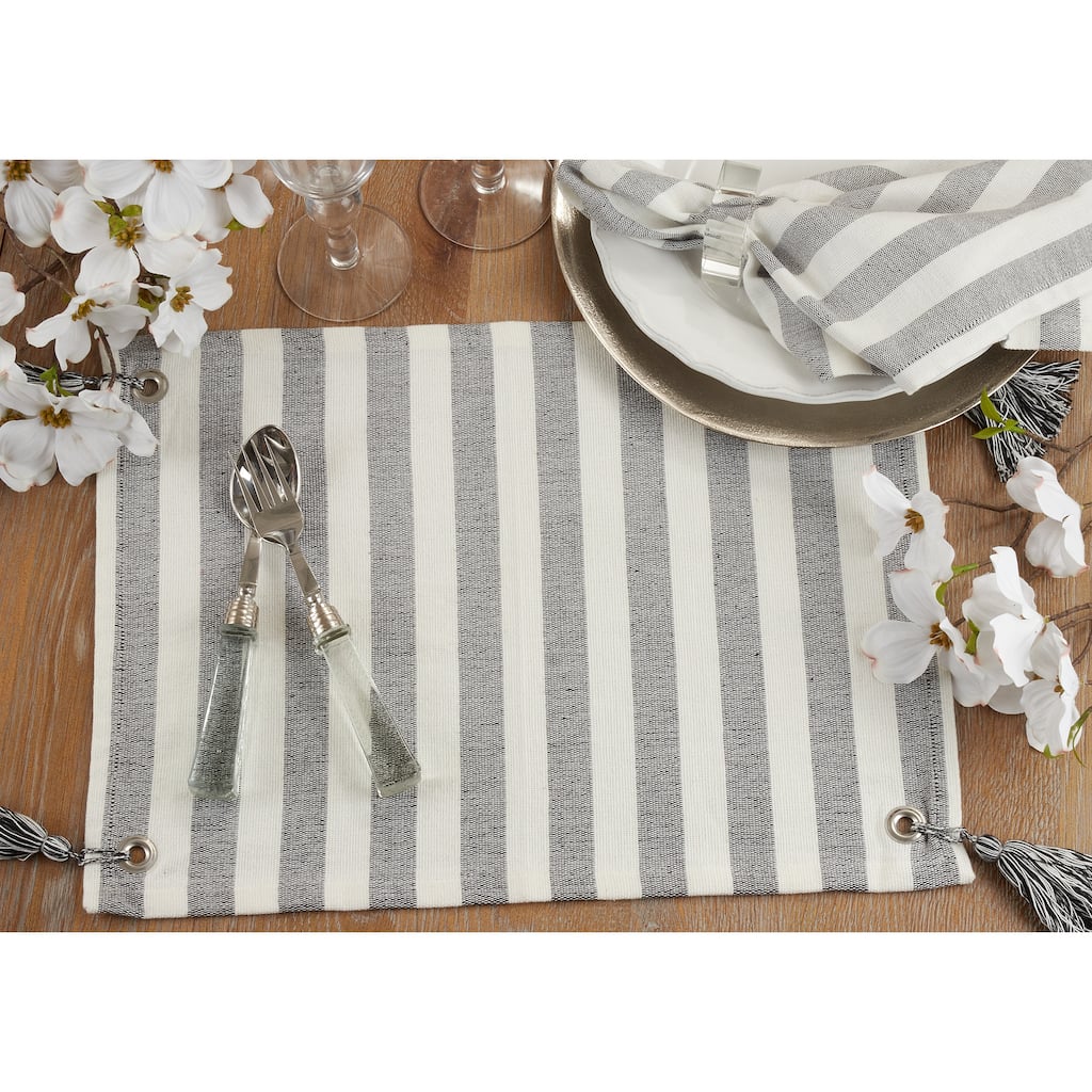 Striped Tassel Table Mats (Set of 4)