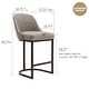 preview thumbnail 82 of 81, Leick Home Upholstered Barrelback Counter Stool with Metal Base