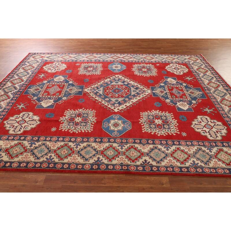 Red Kazak Rug Hand-Knotted Living Room Wool Carpet - 8'3"x 11'0"