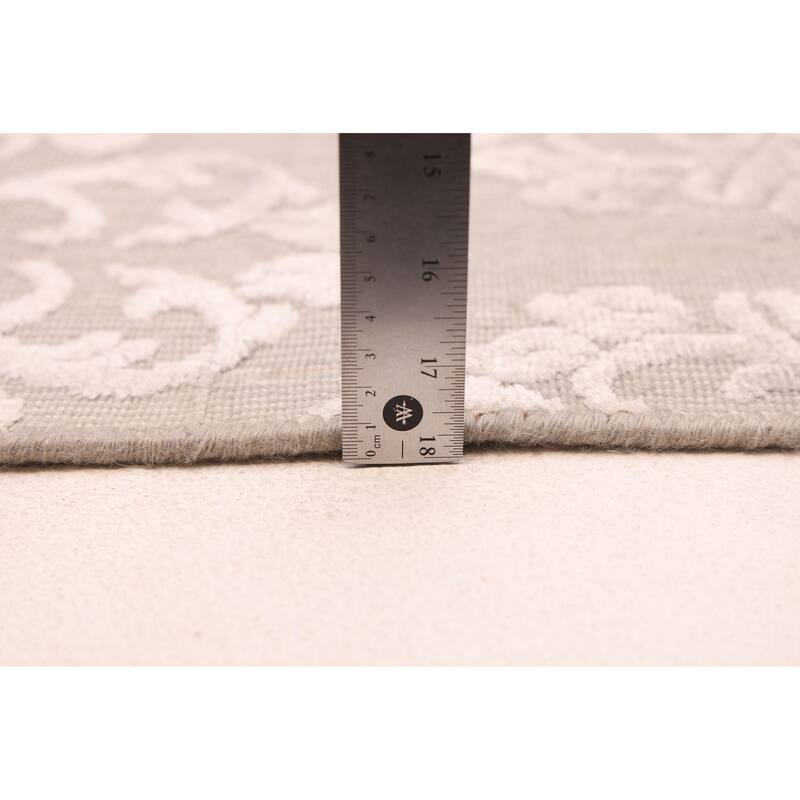 ECARPETGALLERY Hand Loomed Elysian Light Grey Viscose, Wool Rug - 8'1 x 11'7