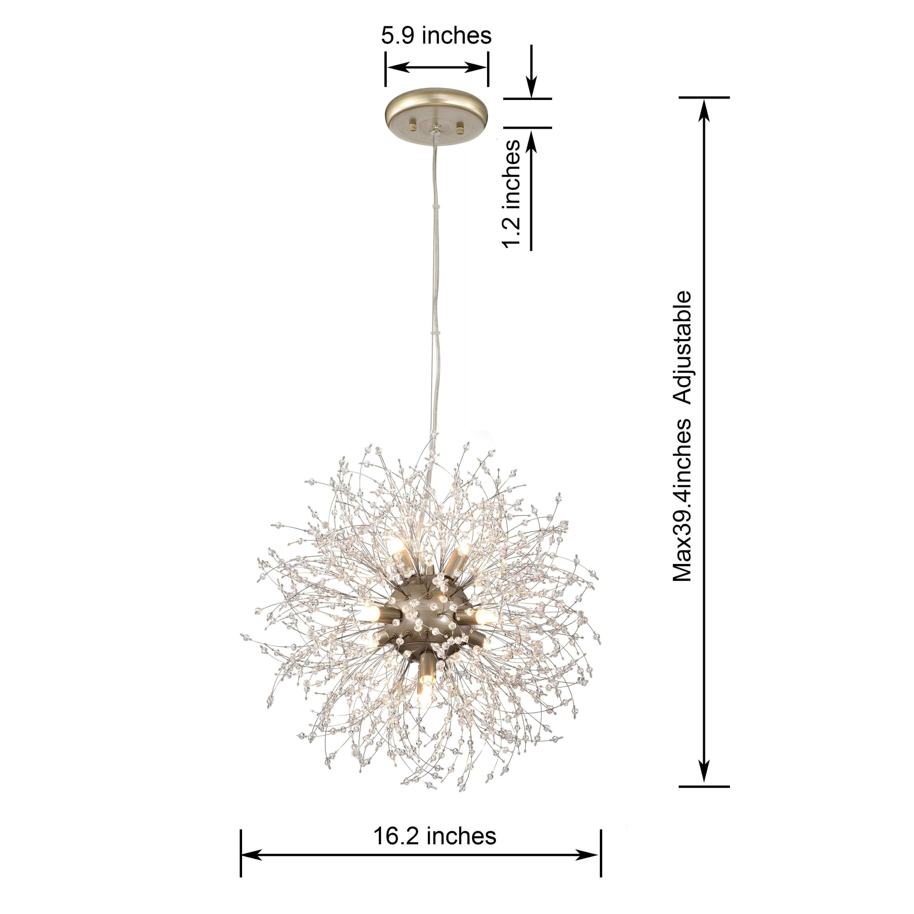 Liria 8-Light Brushed Silver-ish Champagne Beads Firework