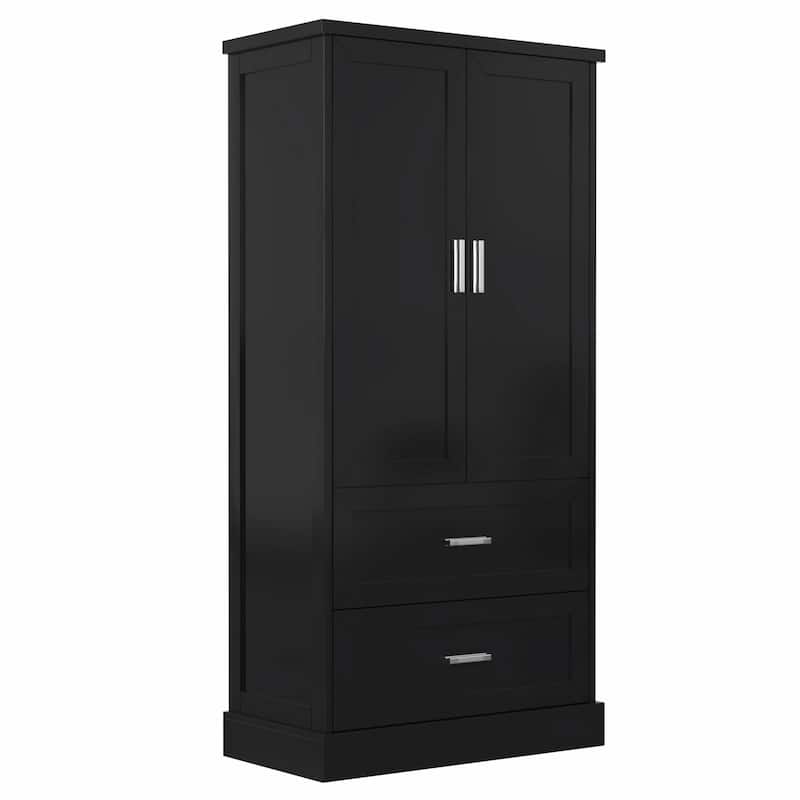 64'' Tall Bathroom Storage Cabinet with Two Doors, Drawers