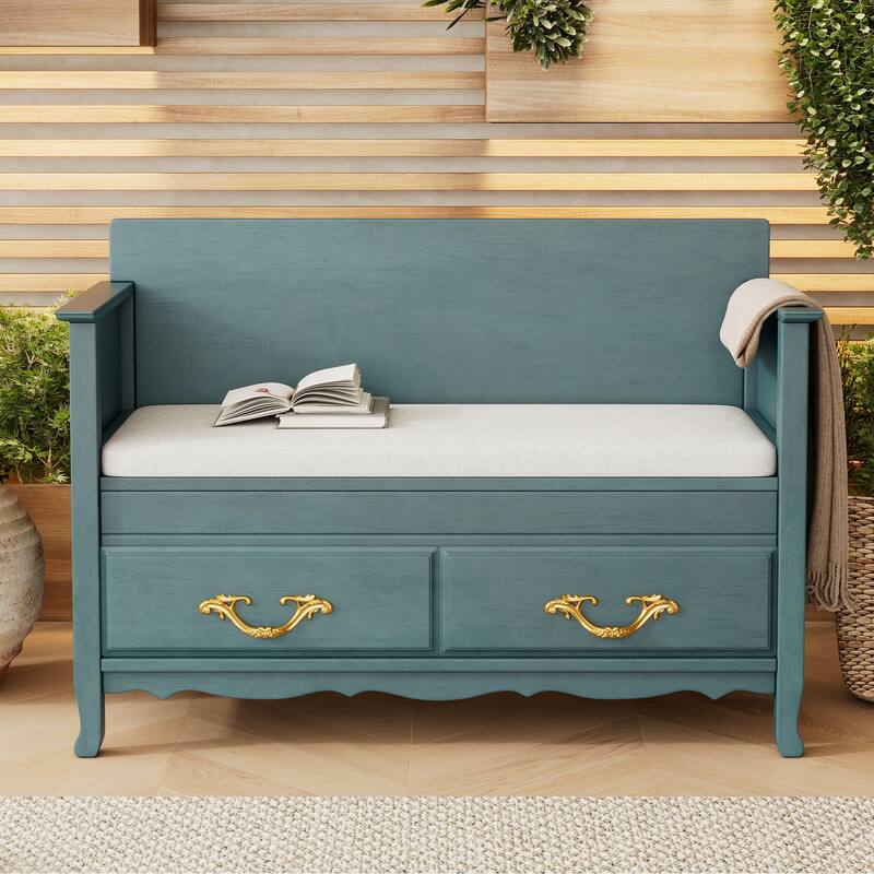 Shoe Bench with Removable Cushion