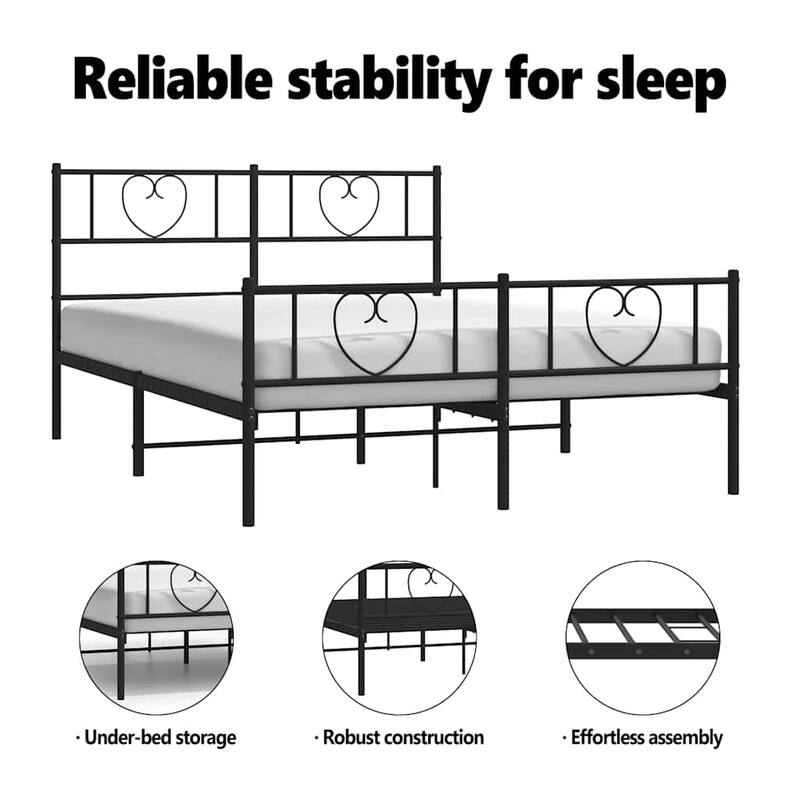 vidaXL Metal Bed Frame, No Mattress