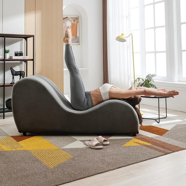 Mixoy Curved Chaise Lounge Yoga Chair for Stretching Relaxing