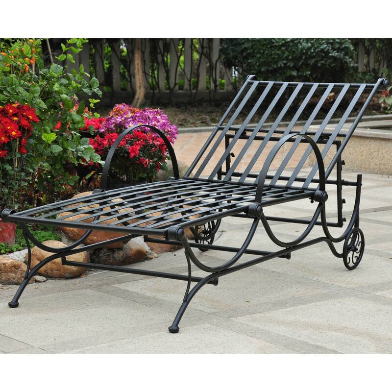 Mandalay Multi-Position Iron Chaise Lounge - Antique Black