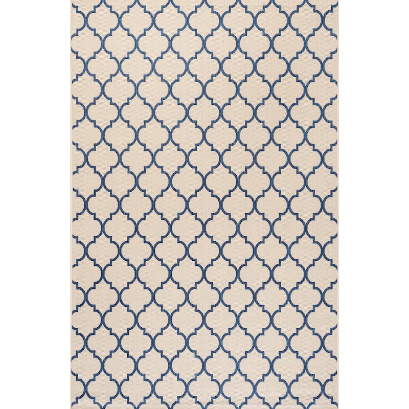 JONATHAN Y Isla Ogee Trellis Indoor/Outdoor Area Rug - 5 X 8 - Beige/Navy