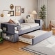 preview thumbnail 13 of 26, Twin Upholstered Bed with Storage and Twin Trundle,USB Charging Ports,French Velvet,With Pull Out Beds Gray