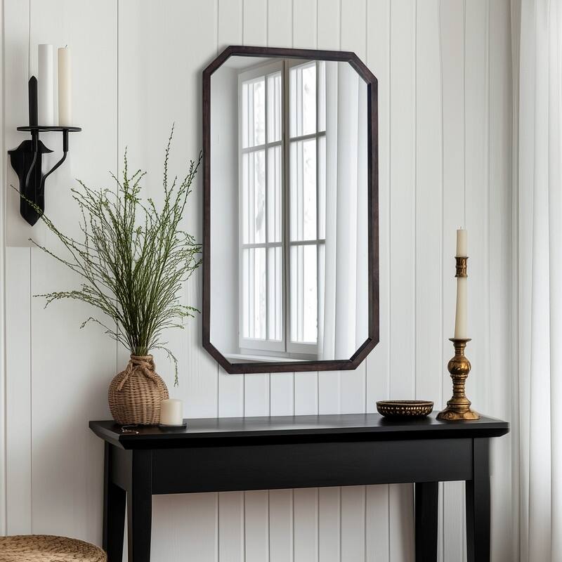 Rustic Wood Bathroom Mirrors for Wall Mounted for Living Room or Bedroom Vanity Mirror