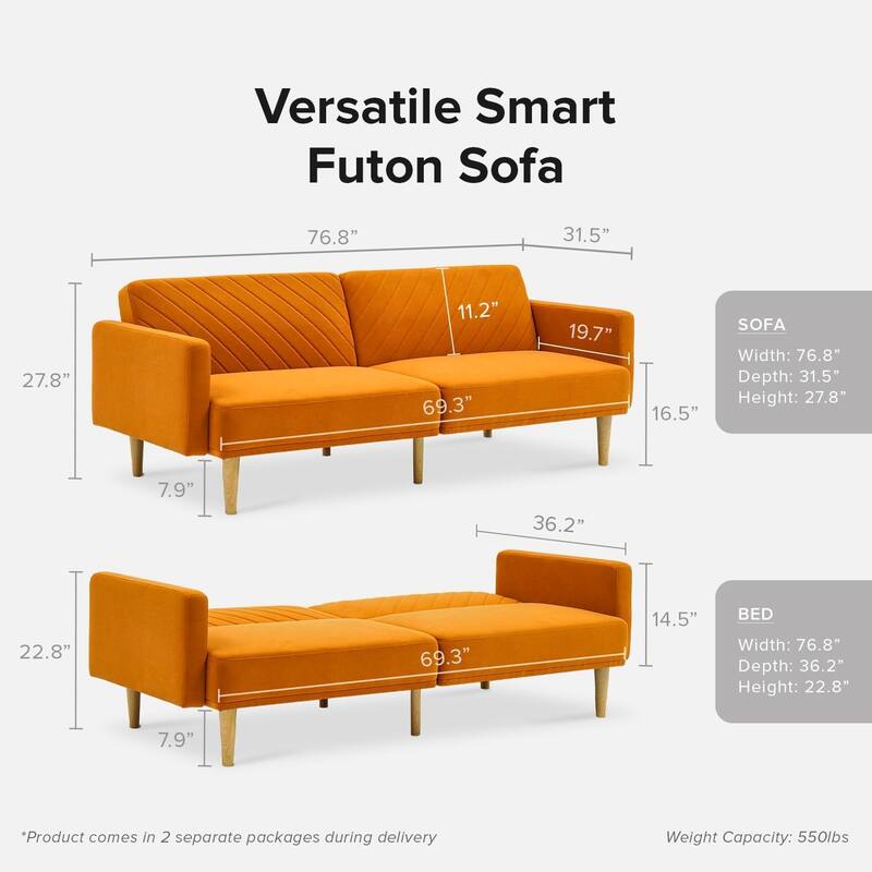 Mopio Chloe Futon Convertible Sofa Sleeper Futon