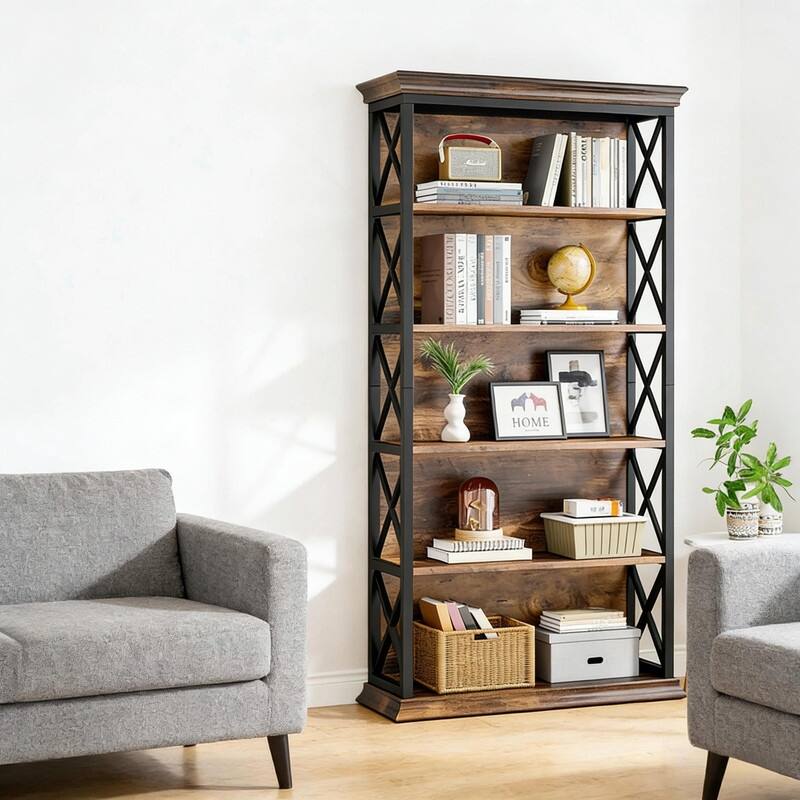 Modern Stylish Bookshelf - Spacious Bookcase Storage Shelf