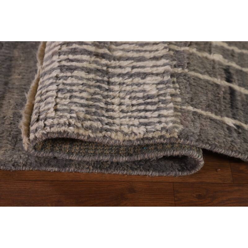 Moroccan Style Area Rug Handmade Wool Carpet - 8'11" x 12'9"