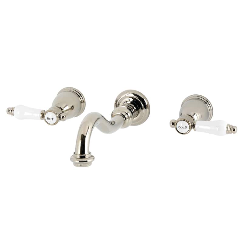 Kingston Brass Bel-Air Double-Handle Wall Mount Bathroom Faucet - Polished Nickel