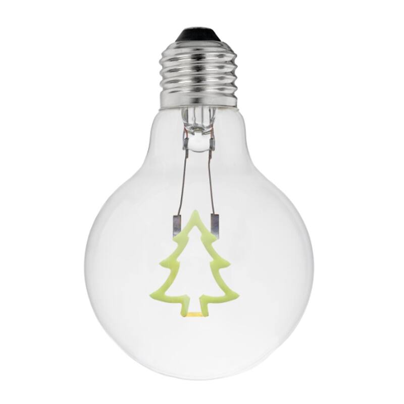 Festive Living LED Christmas Tree Decorative Filament Bulb G80 Globe E26 Base 1W Clear Glass 1pk