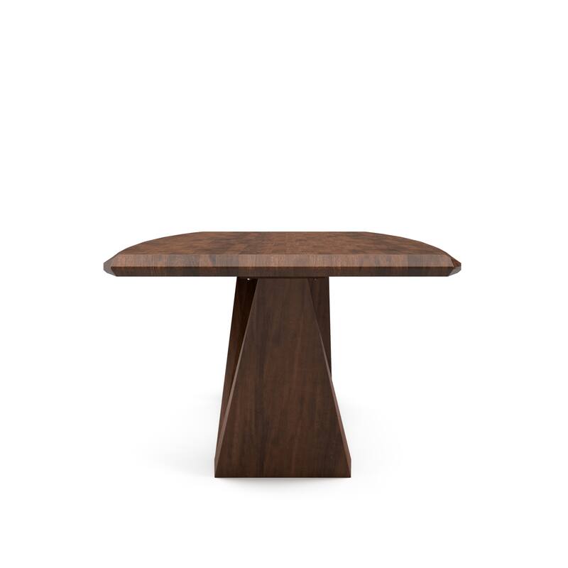 Furniture of America Abigail III Mid-Century Modern 5-Piece Rich Walnut Solid Wood Dining Set