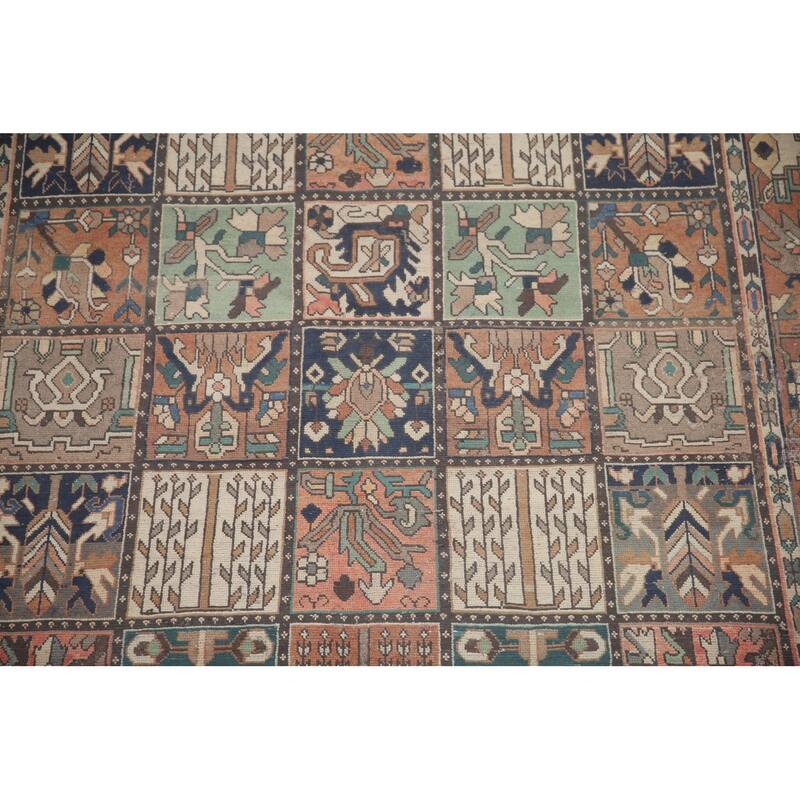 Hand Knotted Oriental 100% Wool Carpet Traditional Garden Design Multi-Colored Bakhtiari Area Rug - 10' 5'' X 6' 8''