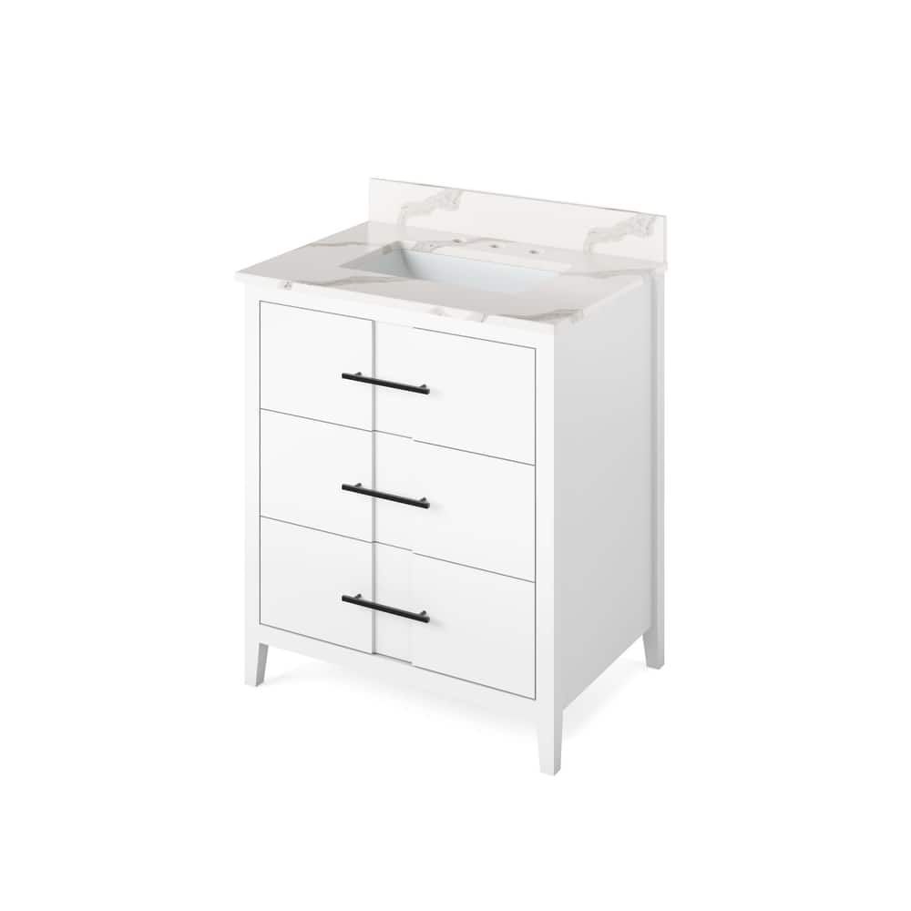 Jeffrey Alexander VKITKAT30R-QUARTZ Katara 30" Free Standing Vanity