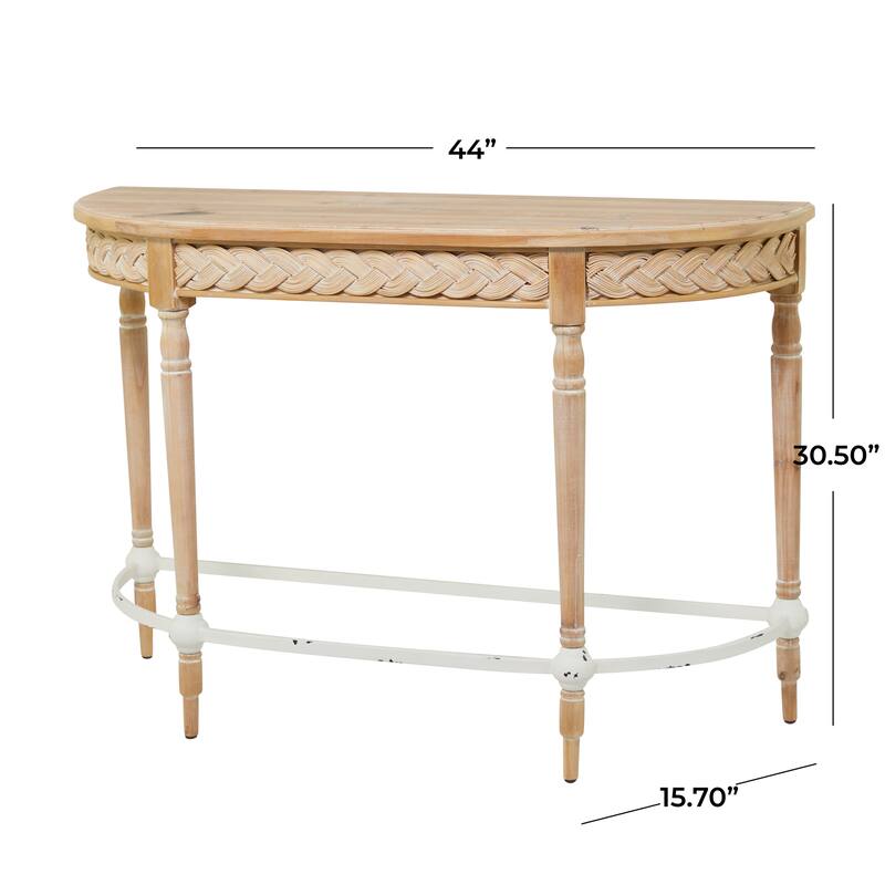 Brown Wood Modern Farmhouse Console Table - 31 x 44 x 16