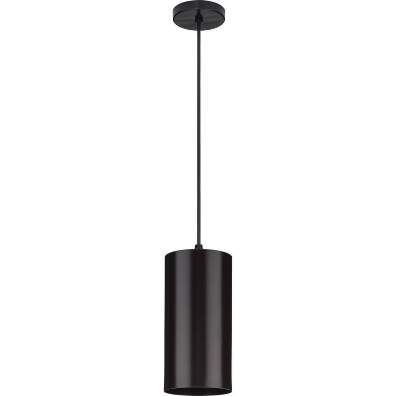 Cylinder Collection 6-Inch 1-Light Antique Bronze Modern Outdoor Pendant Hanging Light - 6 in x 6 in x 12 in
