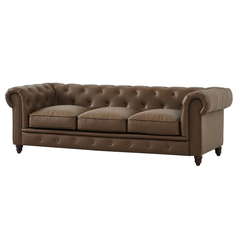 Cornelia Modern Contemporary Eco Leather Sofa - Brown