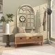 preview thumbnail 3 of 16, Gray Wood Vintage Style 12 Hook Scroll Coat Rack with Black Metal Hooks