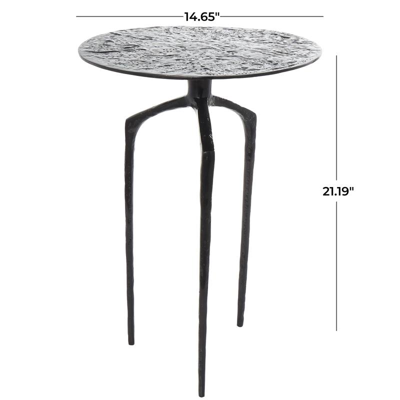 Aluminum Metal Geometric Slim Textured Accent Table - Silver, Gold or Gray - Roche River Decor