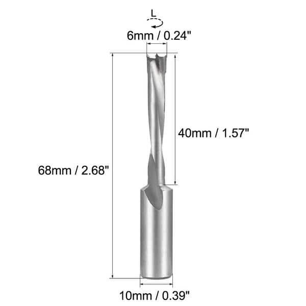 uxcell Brad Point Drill Bits for Wood 6mm x 68mm Left Turning Carbide for Woodworking Carpentry Drilling Tool