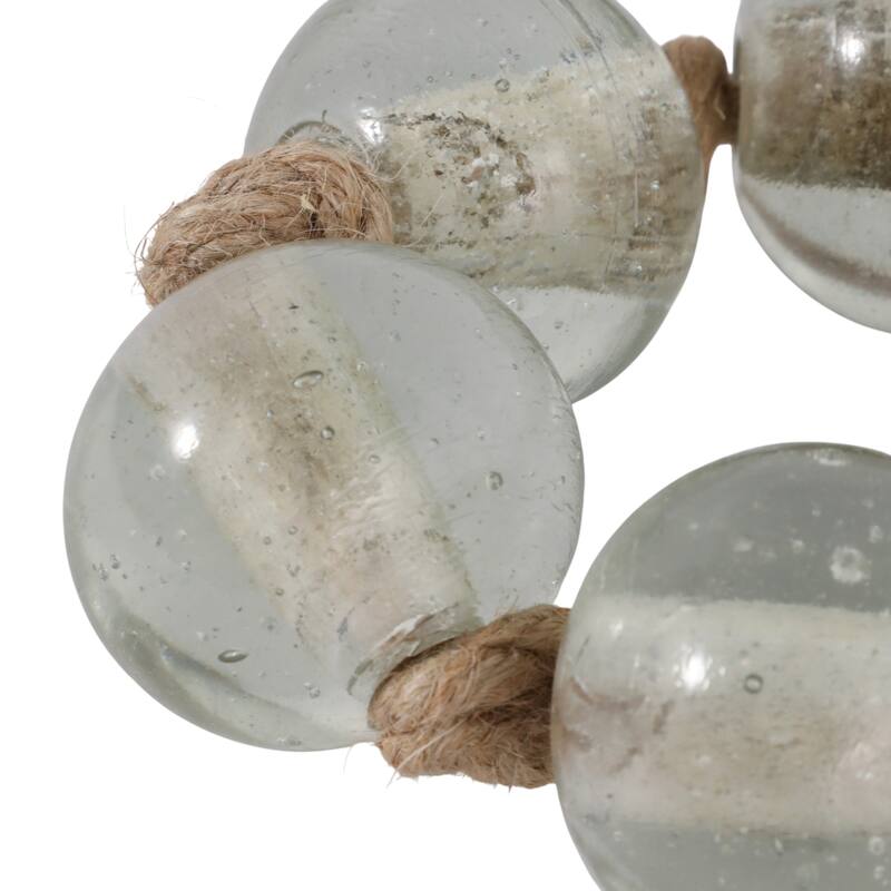 Glass Bead Garland Jute Tassels Modern Handcrafted Accent Strand