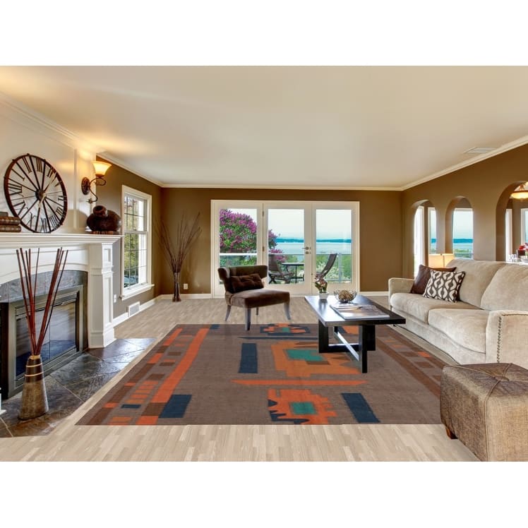 Contemporary Jute Kilim Turkish Area Rug Flatweave Jute Carpet - 9'2" x 11'9"