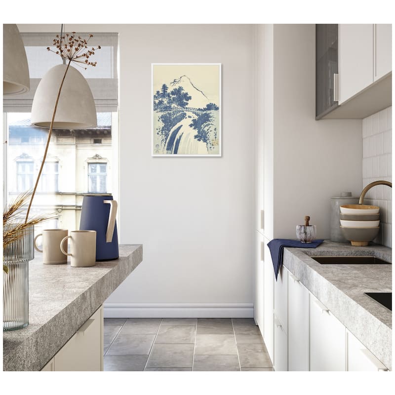 Kate and Laurel Sylvie Katsushika Hokusai Landscape with Waterfall 1831 Framed Canvas by The Art Institute of Chicago