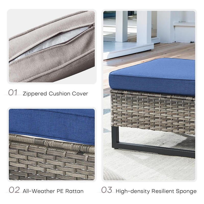 Outdoor Sectional Sofa, Patio Chairs, Ottomans Coffee Table