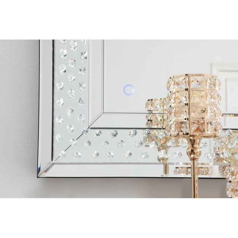 River LED Crystal Mirror - Clear