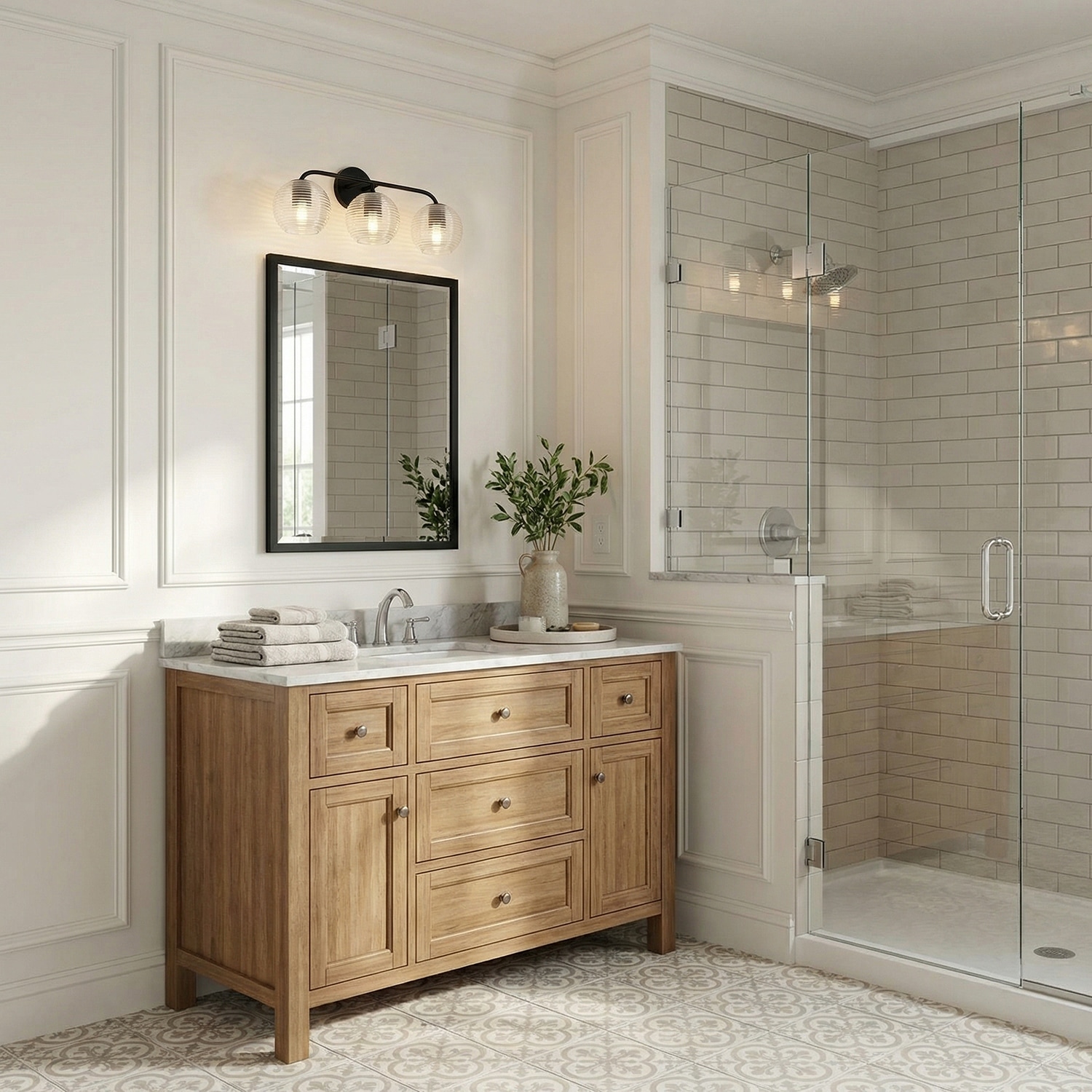 Dolan 3-light Bath/ Vanity Fixture w/ Clear Ribbed Glass